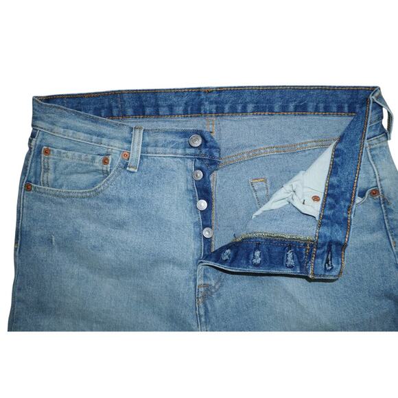 Levi’s 501 Distressed Button-Fly Jeans – 34x34 – Light Wash - Picture 3 of 5